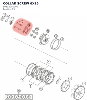 Diagram preview: COLLAR SCREW 6X25 (90132001001)