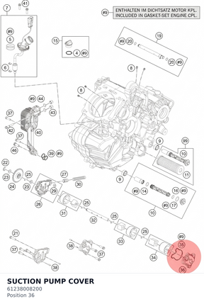 Diagram preview: SUCTION PUMP COVER (61238008200)