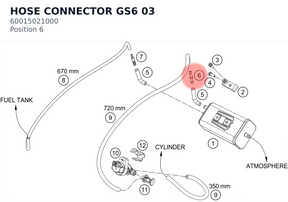 Diagram preview: HOSE CONNECTOR GS6        03 (60015021000)