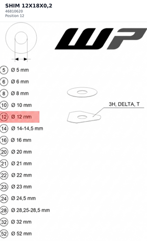 Diagram preview: SHIM 12X18X0,2 (46810620)