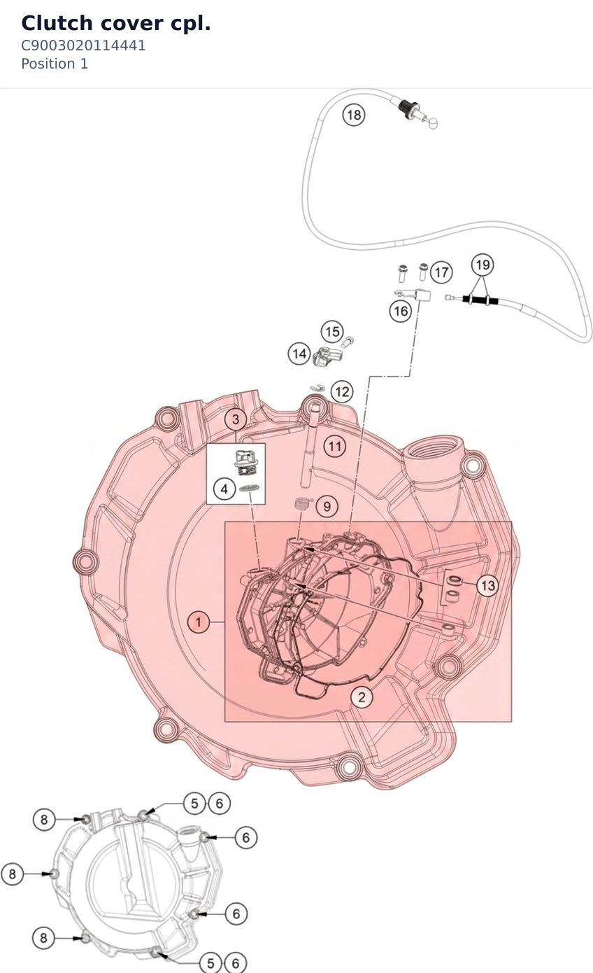 Diagram preview: Clutch cover cpl. (C9003020114441)