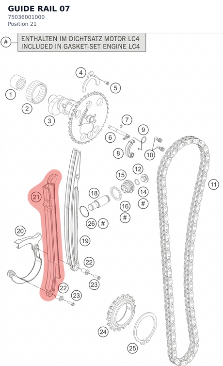 Diagram preview: GUIDE RAIL                  07 (75036001000)