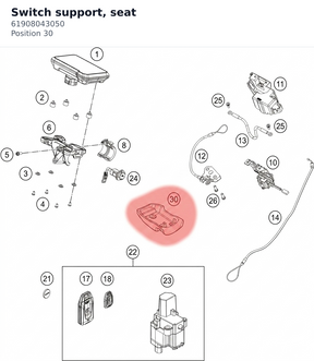 Diagram preview: Switch support, seat (61908043050)