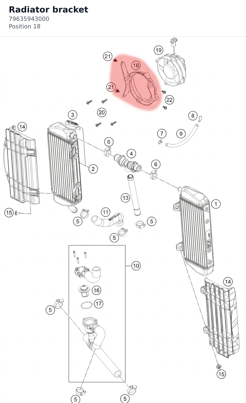 Diagram preview: Radiator bracket (79635943000)