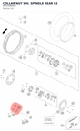 Diagram preview: COLLAR NUT WH. SPINDLE REAR 03 (60010086000)