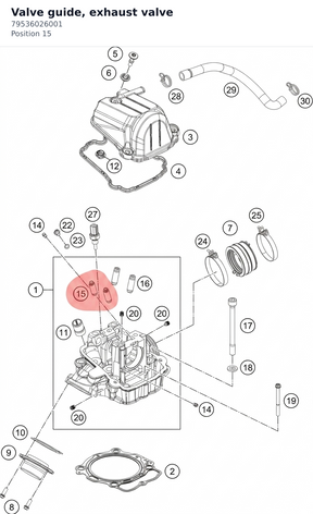 Diagram preview: Valve guide, exhaust valve (79536026001)