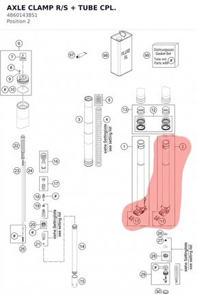 Diagram preview: AXLE CLAMP R/S + TUBE CPL. (48601438S1)
