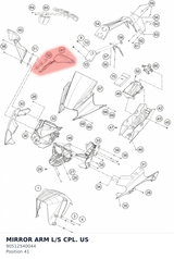 Diagram preview: MIRROR ARM L/S CPL. US (90512540044)