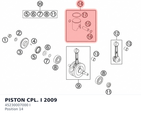 Diagram preview: PISTON CPL. I             2009 (45230007000 I)