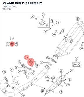 Diagram preview: CLAMP WELD ASSEMBLY (76905007025)