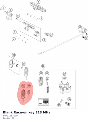 Diagram preview: Blank Race-on key 313 MHz (60711167010)