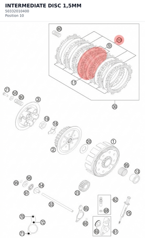Diagram preview: INTERMEDIATE DISC 1,5MM (50332010400)