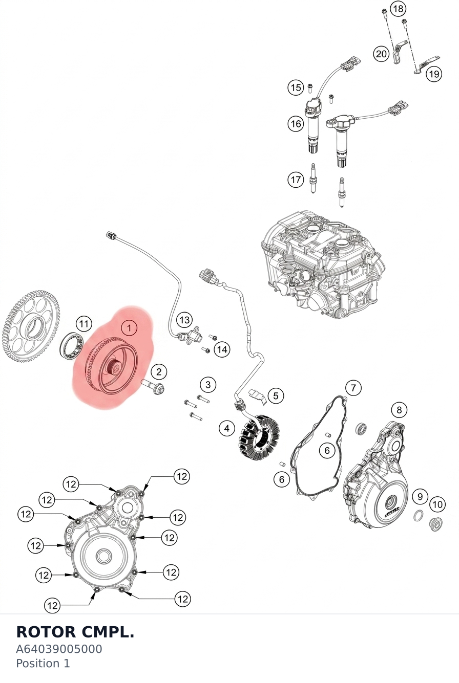 Diagram preview: ROTOR CMPL. (A64039005000)