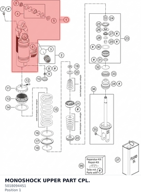 Diagram preview: MONOSHOCK UPPER PART CPL. (50180944S1)