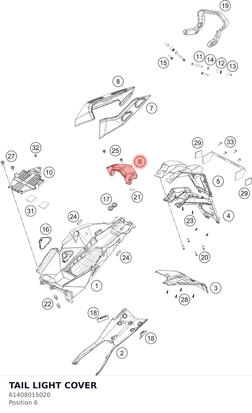 Diagram preview: TAIL LIGHT COVER (61408015020)