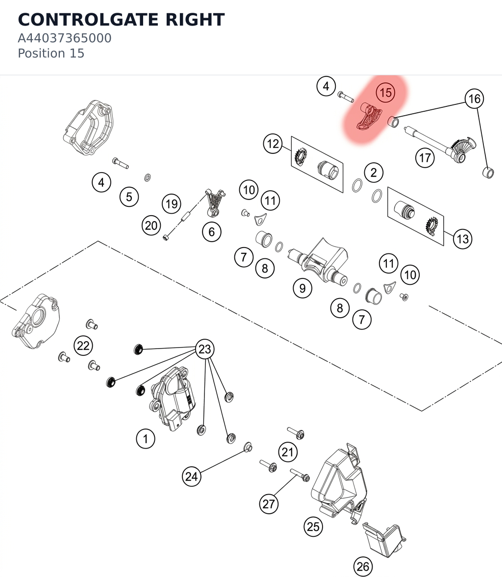 Diagram preview: CONTROLGATE RIGHT (A44037365000)
