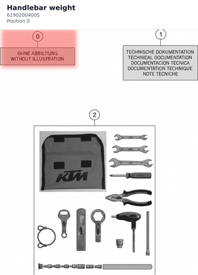 Diagram preview: Handlebar weight (61902004005)