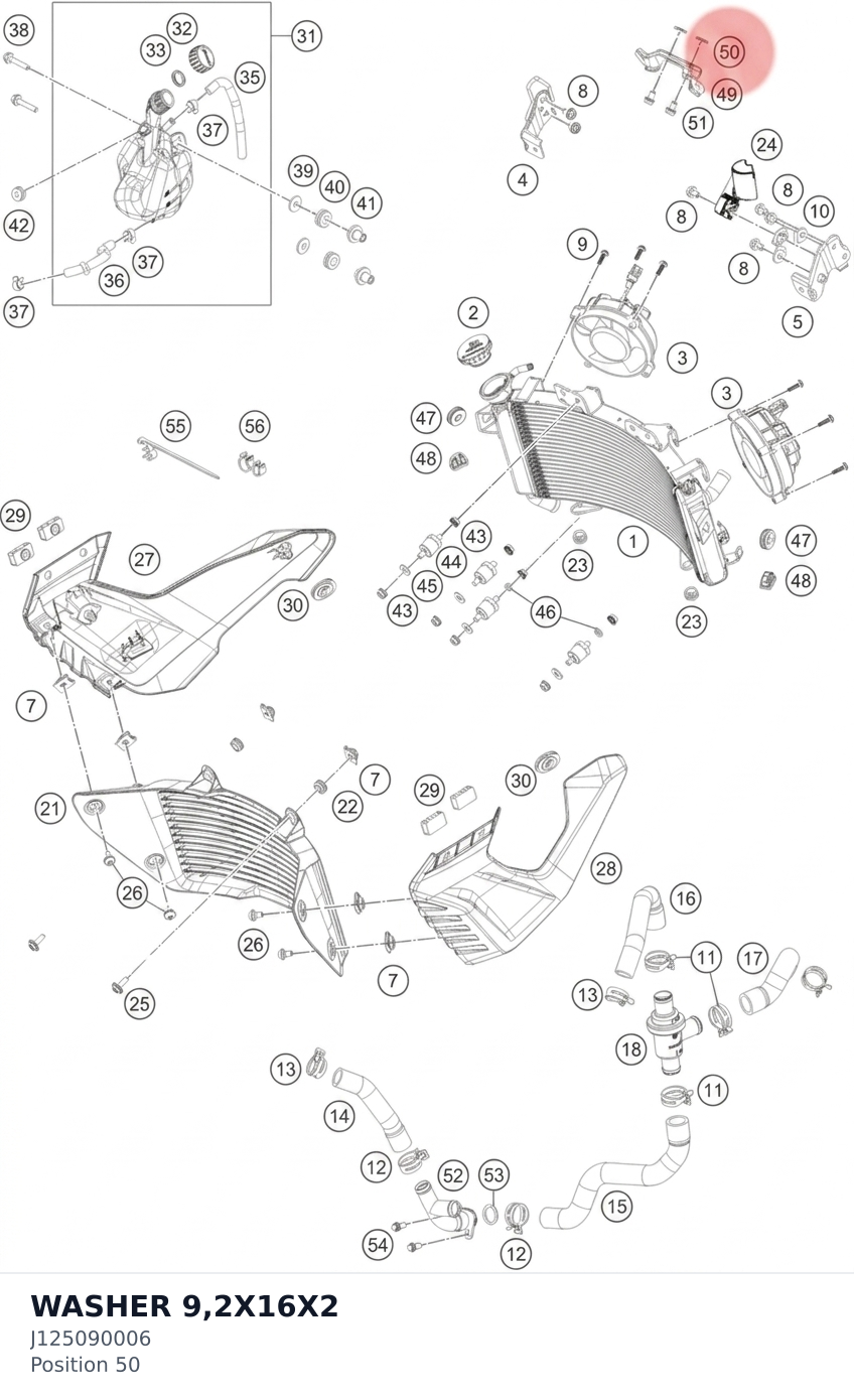 Diagram preview: WASHER 9,2X16X2 (J125090006)
