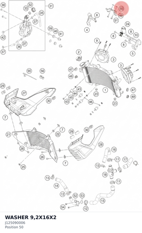 Diagram preview: WASHER 9,2X16X2 (J125090006)