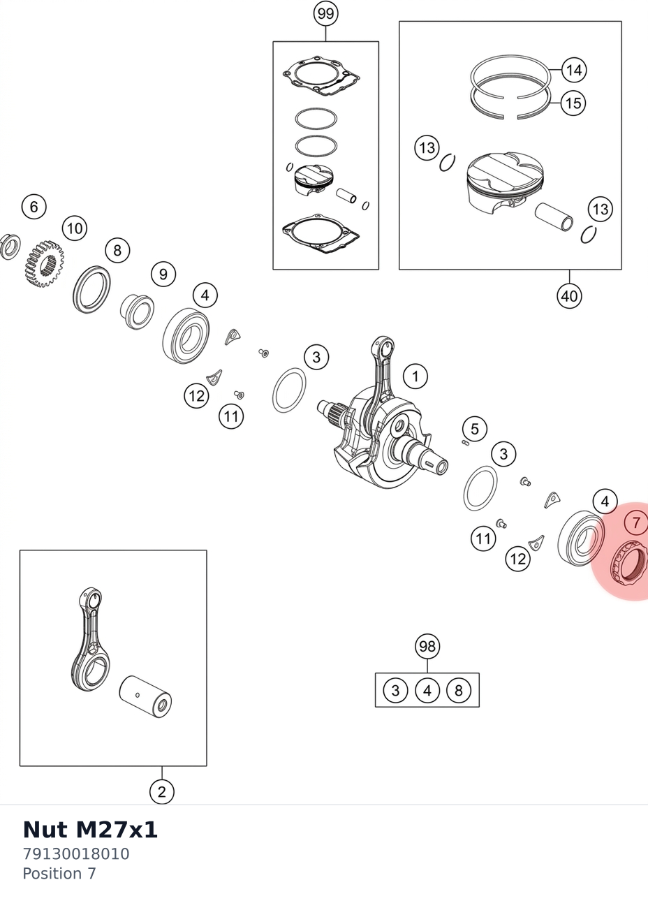 Diagram preview: Nut M27x1 (79130018010)