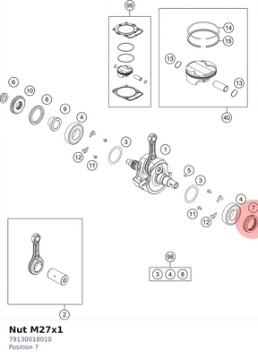 Diagram preview: Nut M27x1 (79130018010)