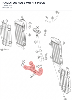Diagram preview: RADIATOR HOSE WITH Y-PIECE (79035025033)