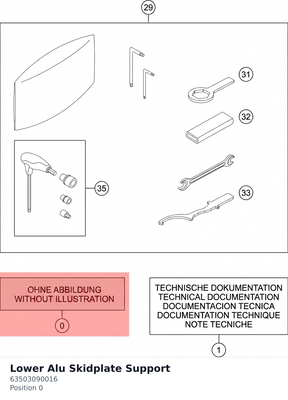 Diagram preview: Lower Alu Skidplate Support (63503090016)