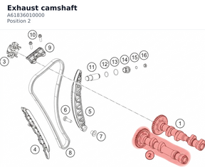 Diagram preview: Exhaust camshaft (A61836010000)
