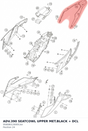 Diagram preview: ADV.390 SEATCOWL UPPER MET.BLACK + DCL (95808013000CAA)