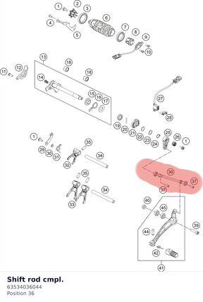 Diagram preview: Shift rod cmpl. (63534036044)