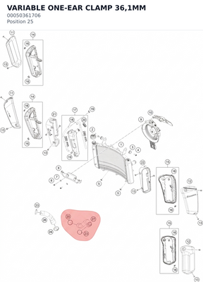 Diagram preview: VARIABLE ONE-EAR CLAMP 36,1MM (00050361706)