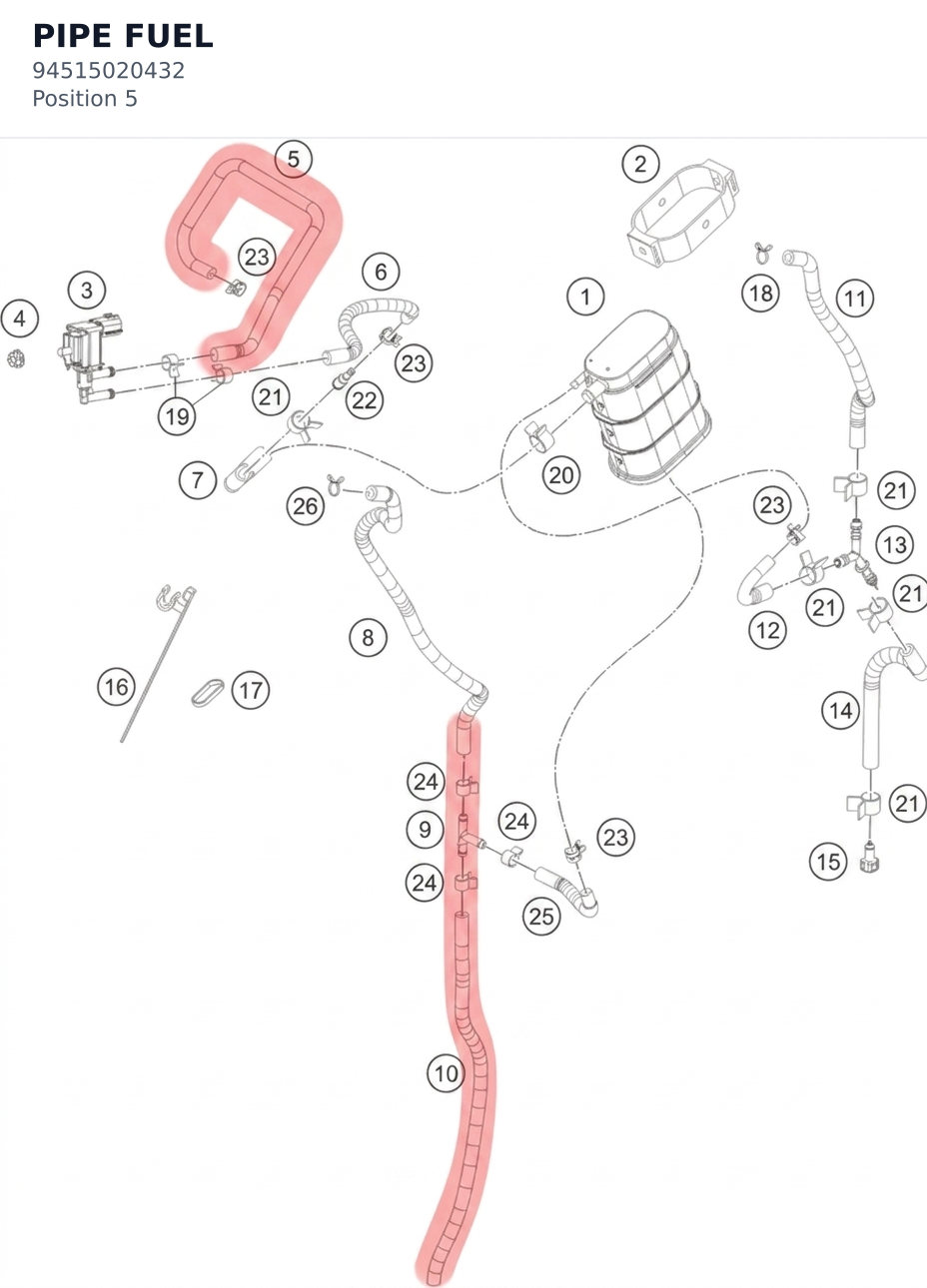 Diagram preview: PIPE FUEL (94515020432)