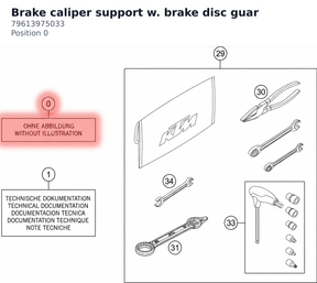 Diagram preview: Brake caliper support w. brake disc guar (79613975033)