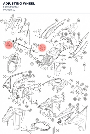 Diagram preview: ADJUSTING WHEEL (60408008053)