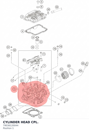 Diagram preview: CYLINDER HEAD CPL. (79036120044)