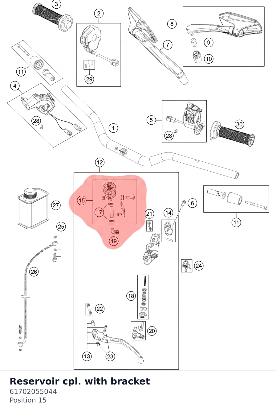 Diagram preview: Reservoir cpl. with bracket (61702055044)