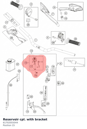 Diagram preview: Reservoir cpl. with bracket (61702055044)