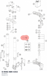 Diagram preview: O-RING NBR 43X2 (40140024)
