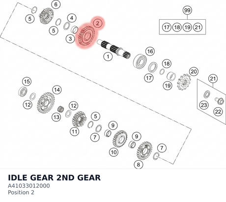 Diagram preview: IDLE GEAR 2ND GEAR (A41033012000)