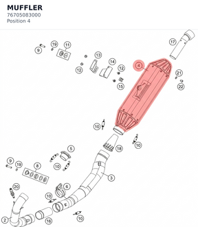 Diagram preview: MUFFLER (76705083000)