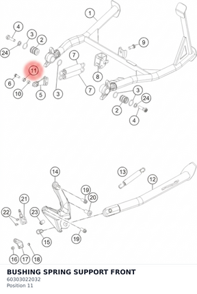 Diagram preview: BUSHING SPRING SUPPORT FRONT (60303022032)