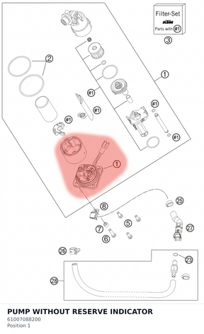 Diagram preview: PUMP WITHOUT RESERVE INDICATOR (61007088200)