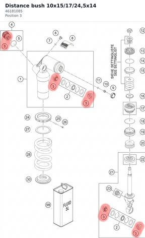 Diagram preview: Distance bush 10x15/17/24,5x14 (46181085)
