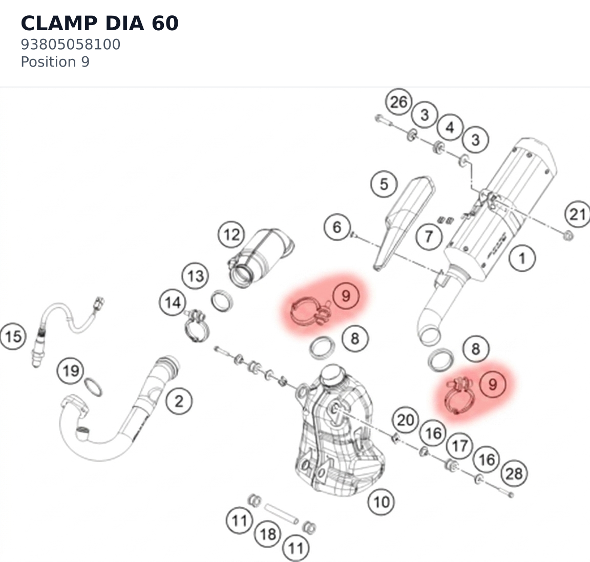 Diagram preview: CLAMP DIA 60 (93805058100)