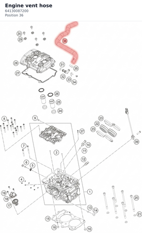 Diagram preview: Engine vent hose (64130087200)