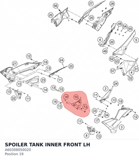 Diagram preview: SPOILER TANK INNER FRONT LH (A60308050020)