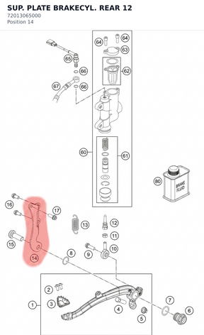 Diagram preview: SUP. PLATE BRAKECYL. REAR  12 (72013065000)