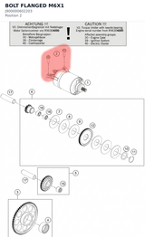 Diagram preview: BOLT FLANGED M6X1 (J900000602203)
