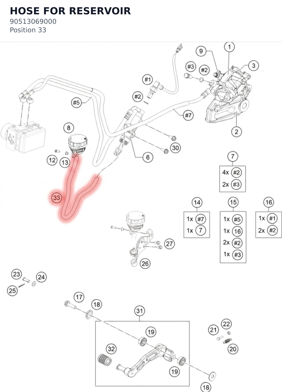 Diagram preview: HOSE FOR RESERVOIR (90513069000)