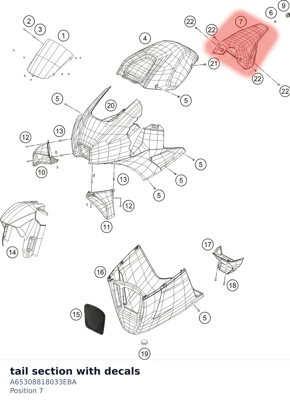Diagram preview: tail section with decals (A65308818033EBA)